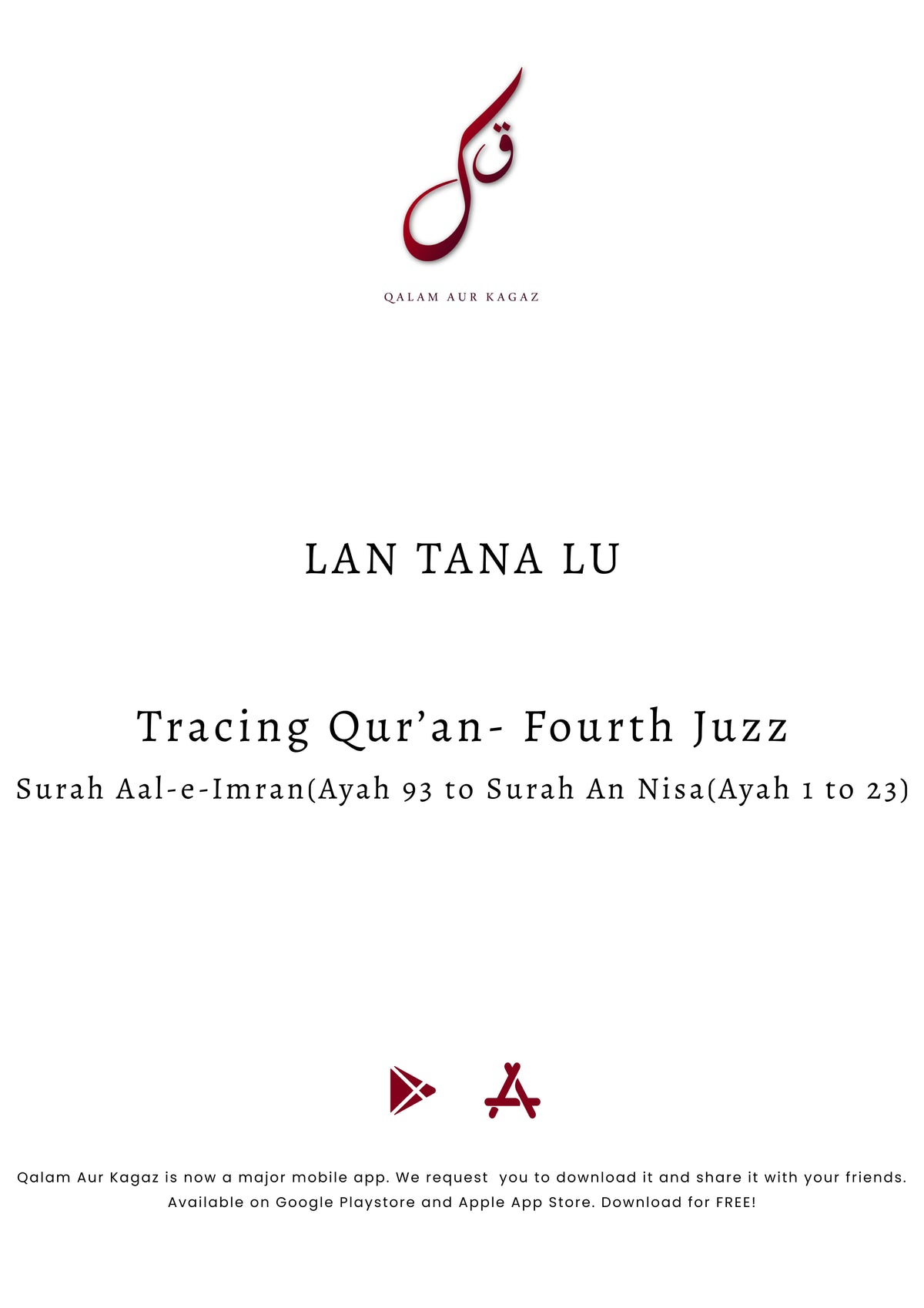 Complete Tracing Quran-All 30 Juzz Physical Copy