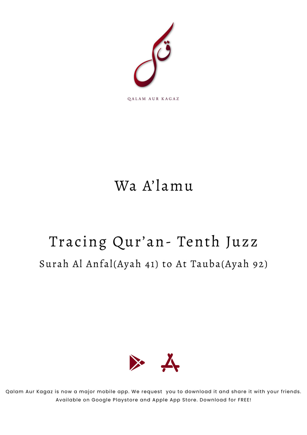 Complete Tracing Quran-All 30 Juzz Physical Copy