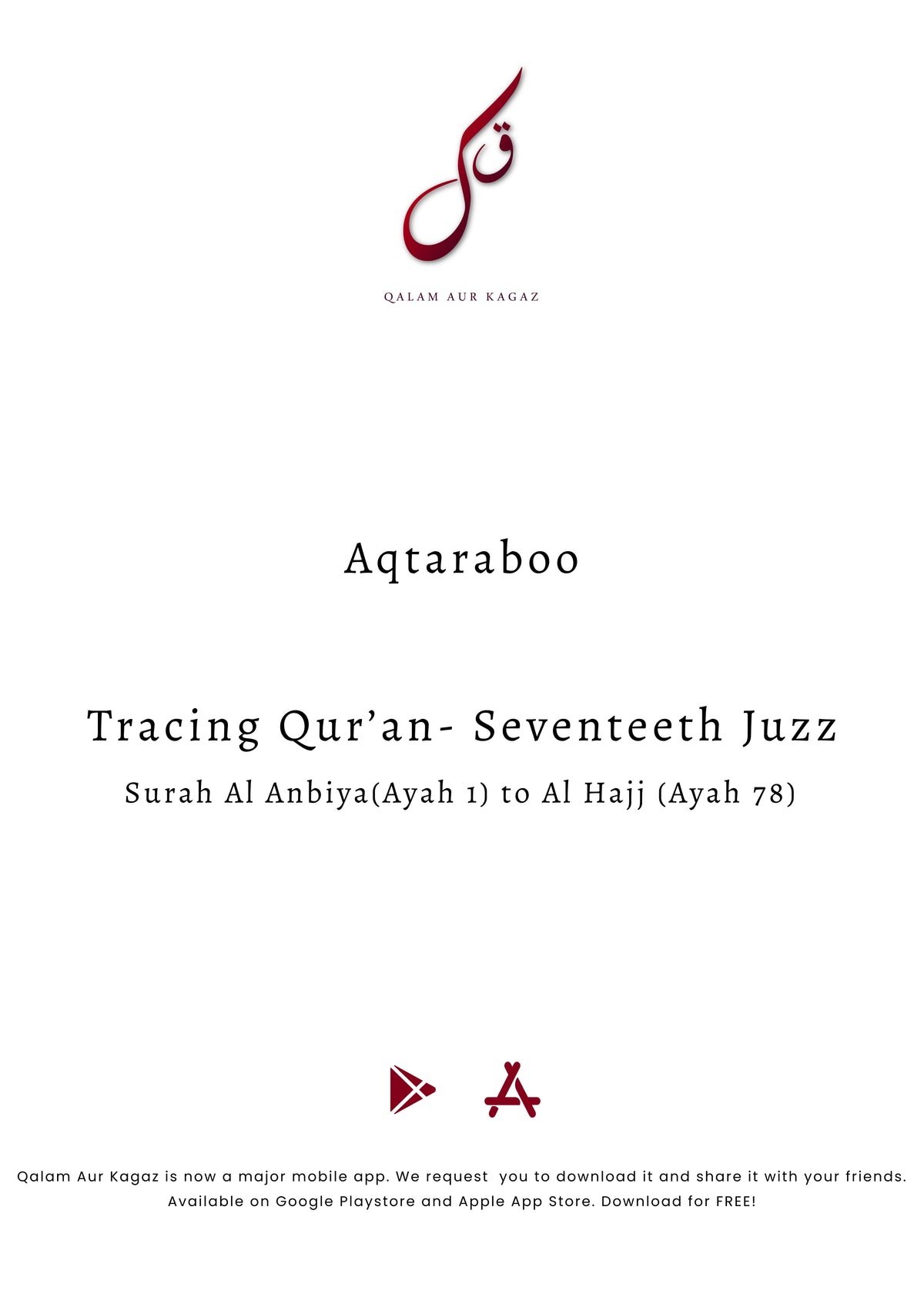 Complete Tracing Quran-All 30 Juzz Physical Copy
