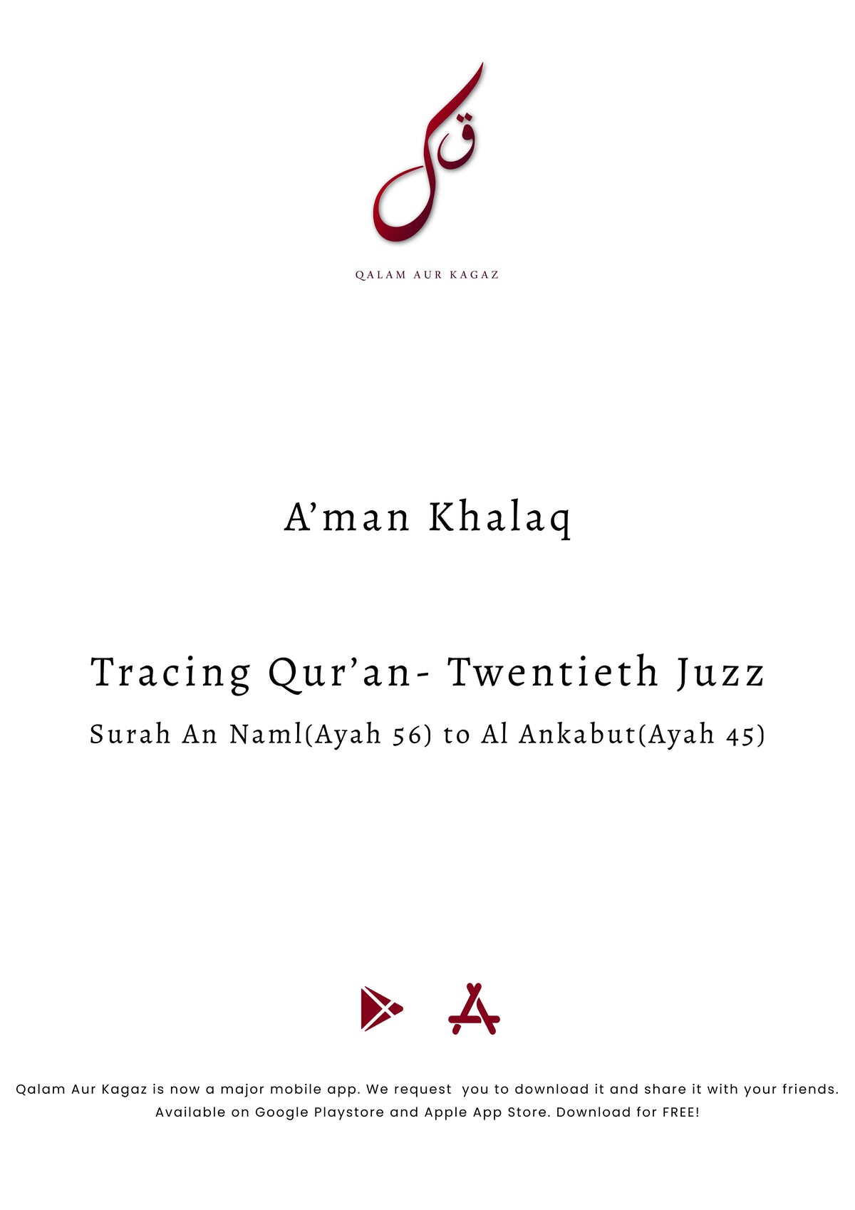 Complete Tracing Quran-All 30 Juzz Physical Copy