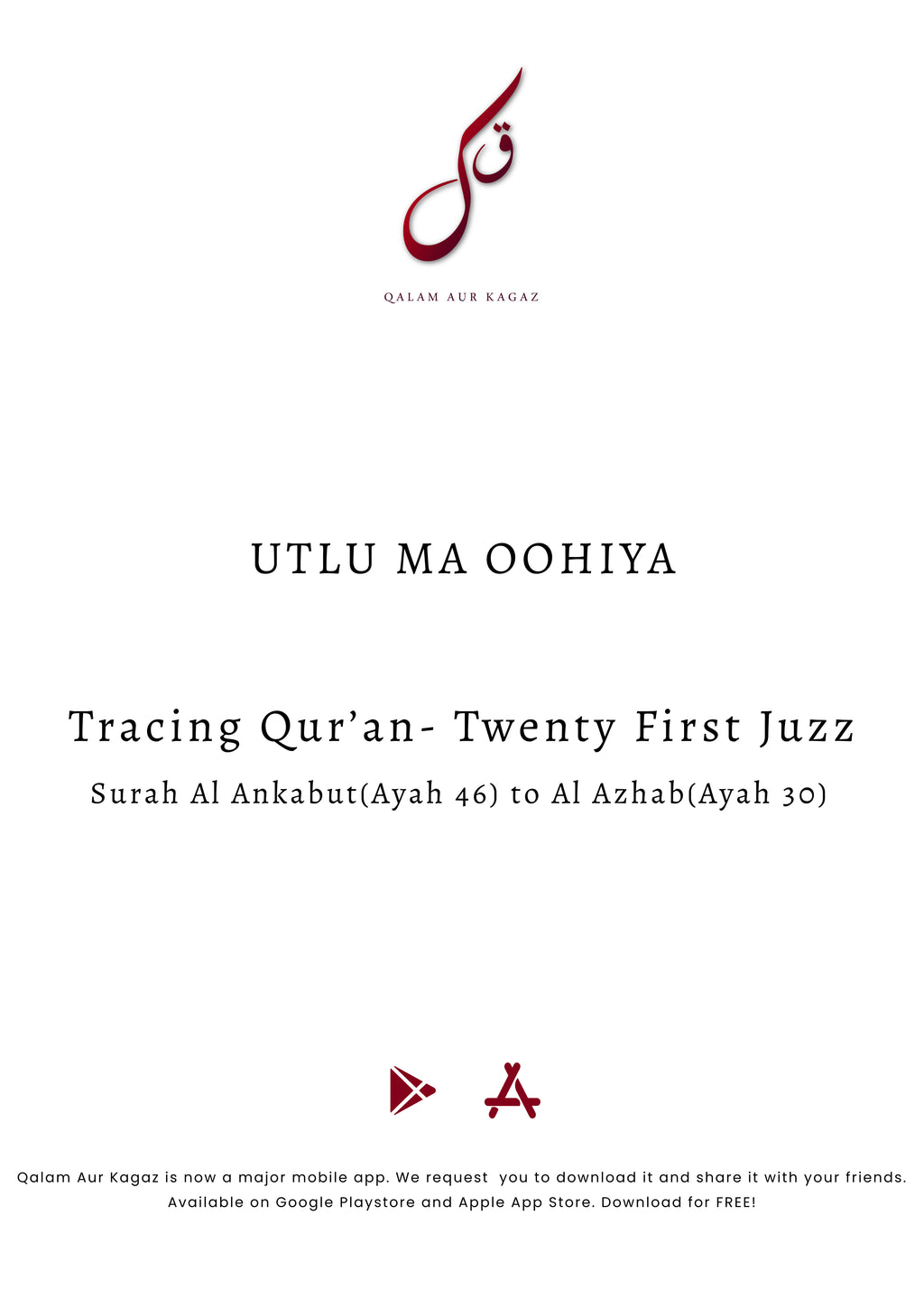 Complete Tracing Quran-All 30 Juzz Physical Copy