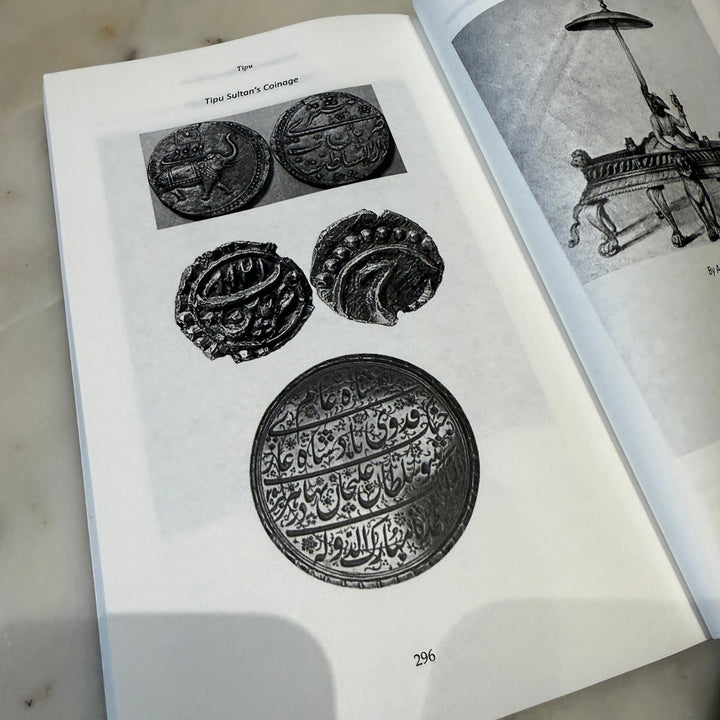 Tipu's own coinage, photographed for the book.
